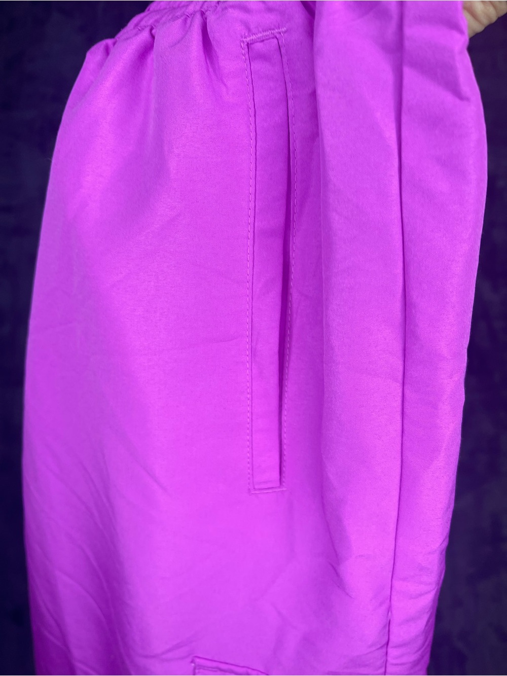 adidas Originals Purple Burst Cargo Pants Womens L Wide Leg Y2K Streetwear - Picture 3 of 9
